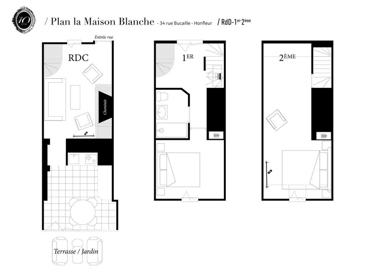 La Maison Blanche Du 10Honfleur Luaran gambar